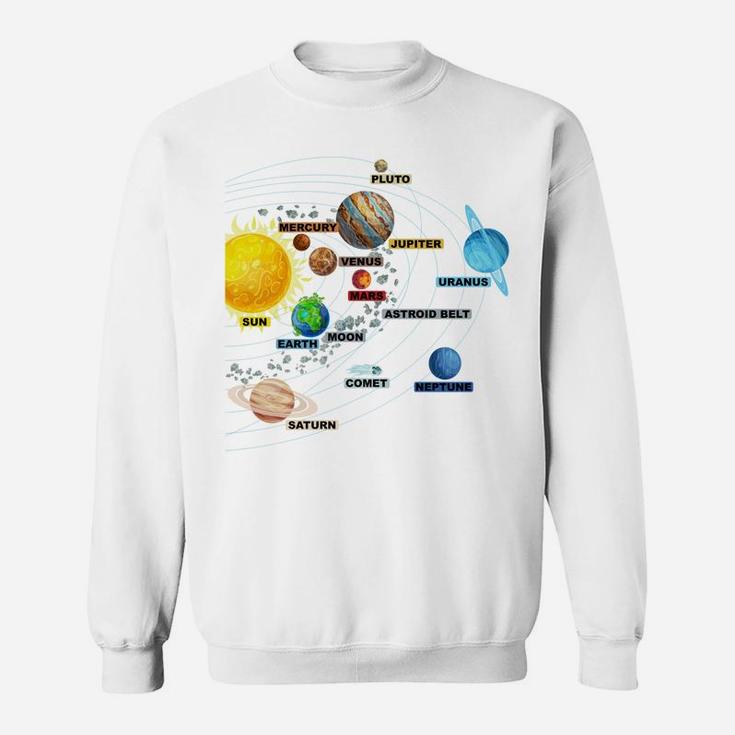 Solar System Planets - Astronomy Space Science - Girls Boys Sweatshirt Sweatshirt