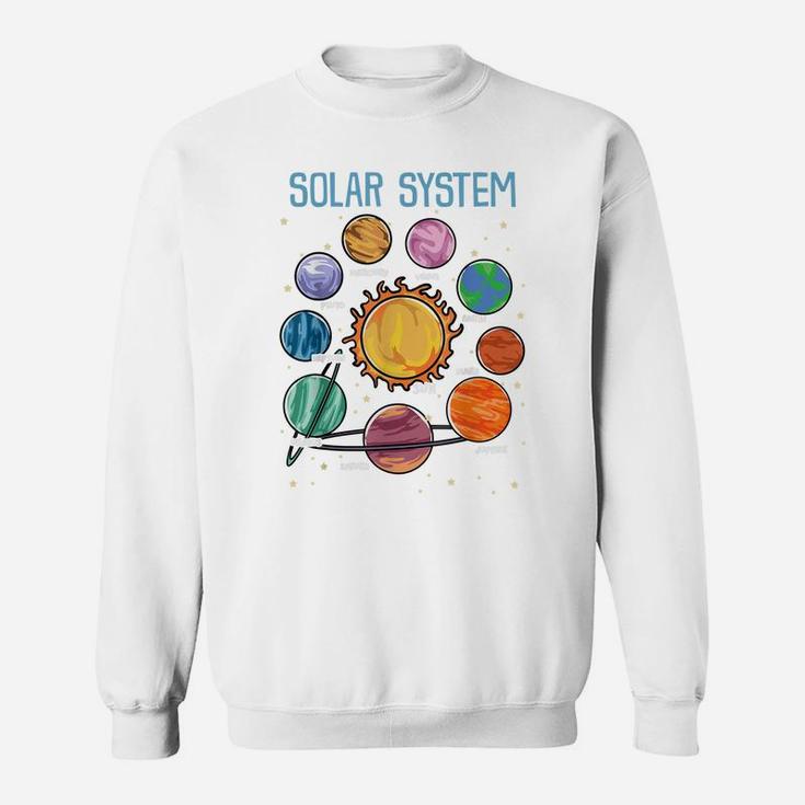 Solar System Planets Science Space Boys Girls Stem Kids Sweatshirt