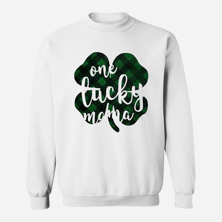 St Patricks Day Women One Lucky Mama Clover Sweatshirt