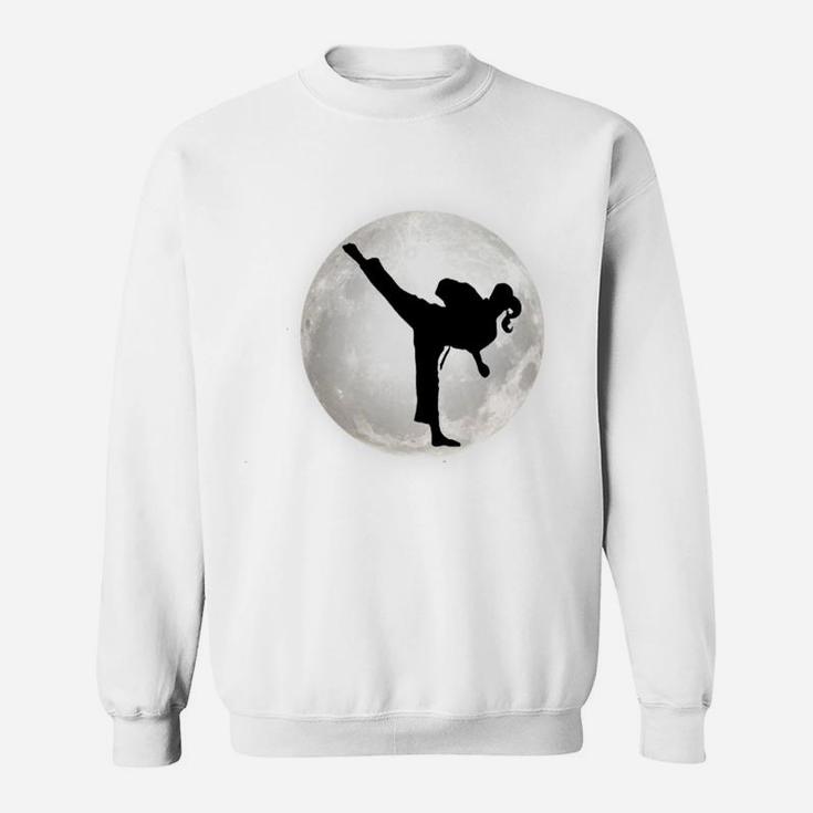 Taekwondo Girl In The Moon T-Shirt For Girls The Kick Sweatshirt Sweatshirt