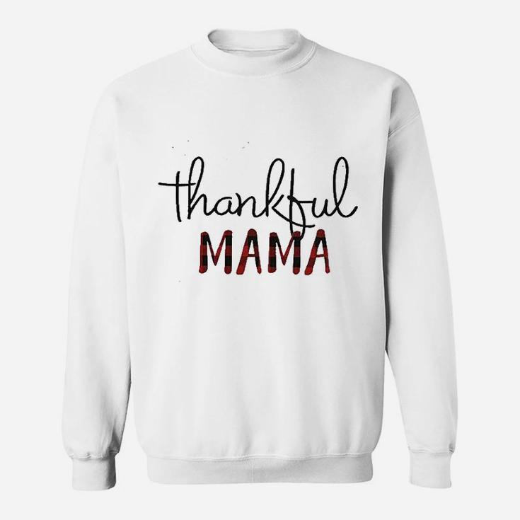 Thankful Mama Mom Letter Print Women Thanksgiving Sweatshirt