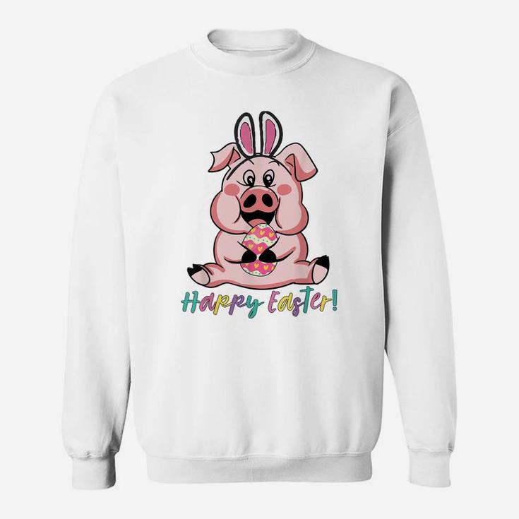 Tu Happy Easter Pig Bunny Easter Egg Hunting Costume Sweatshirt