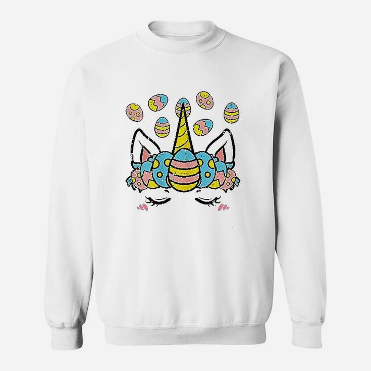 Unicorn Head Eggs Easter Day Animal Sweatshirt