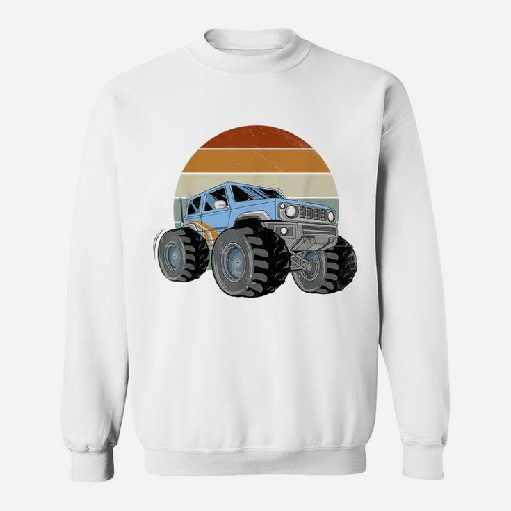 Unique Monster Truck Gifts For Boys Girls Retro Vintage Sweatshirt