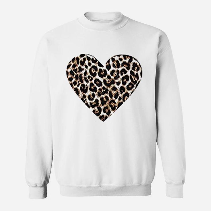 Valentine Day Love Heart Leopard Sweatshirt