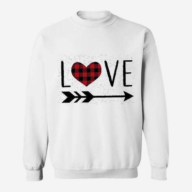 Valentines Day Graphics Cute Buffalo Plaid Sweatshirt
