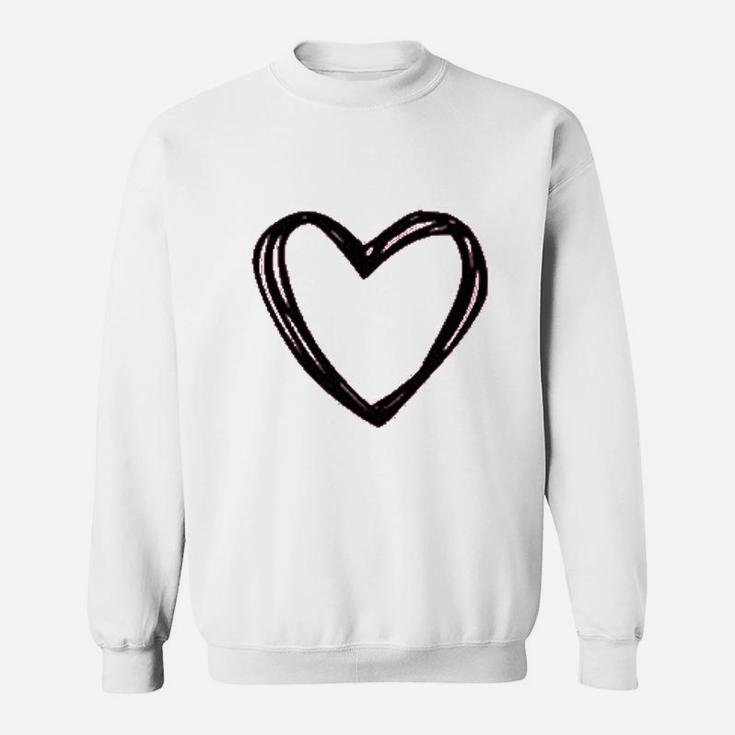 Valentines Day Women Cute Heart Buffalo Plaid Love Graphic Sweatshirt