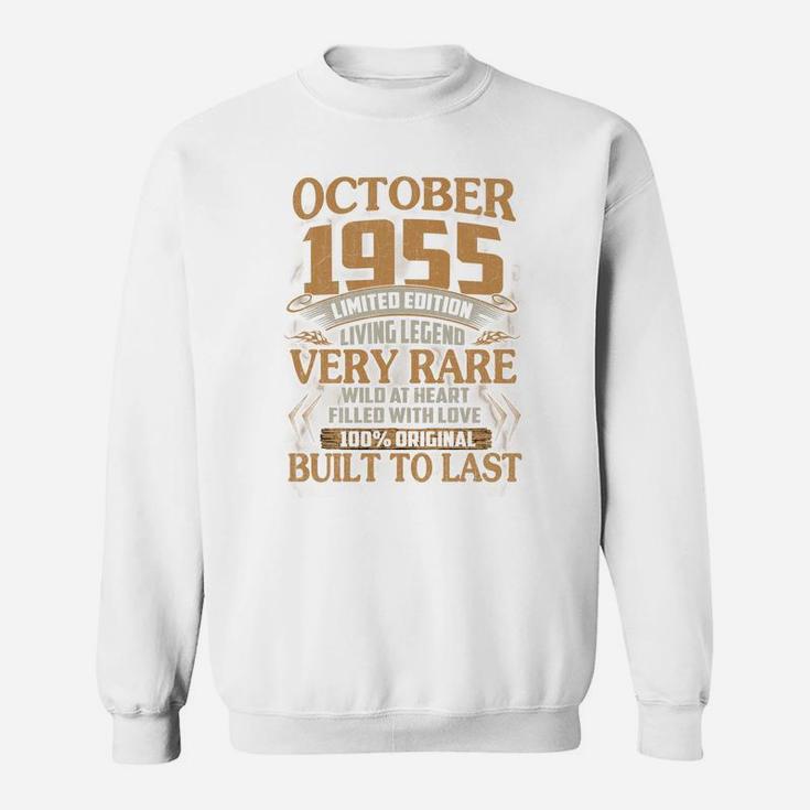 Vintage 66 Years Old October 1955 66Th Birthday Gift Ideas Sweatshirt Sweatshirt