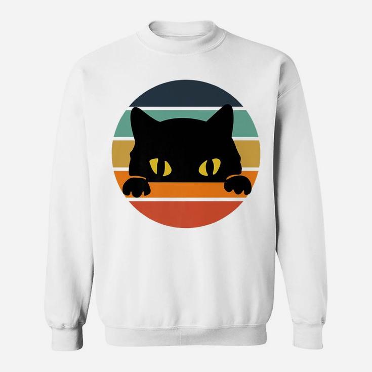 Vintage Black Cats Lover, Retro Style Cats Gift Sweatshirt