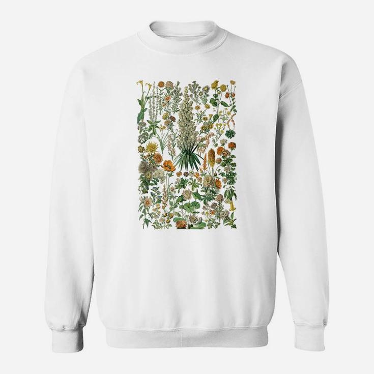 Vintage Inspired Flower Botanical Chart Sweatshirt