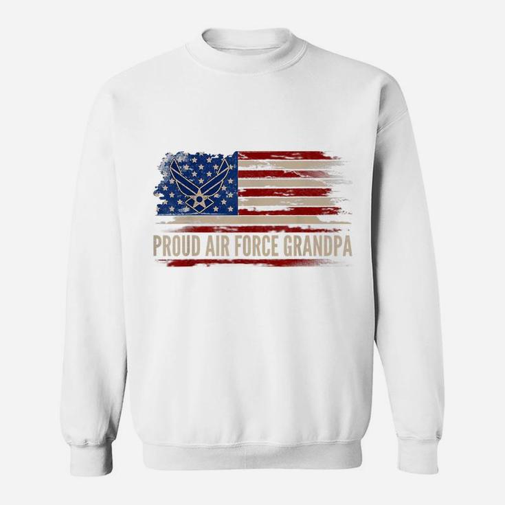 Vintage Proud Air Force Grandpa American Flag Veteran Gift Sweatshirt