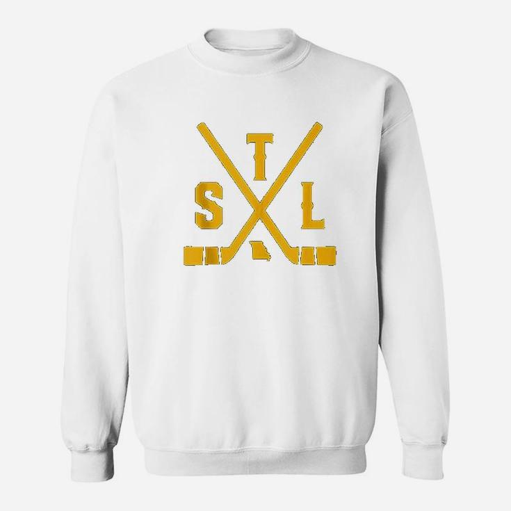 Vintage St Louis Ice Hockey Sticks State Outline Sweatshirt