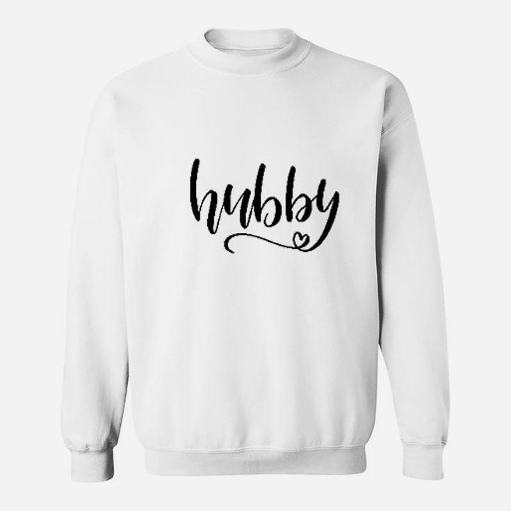 We Match Hubby  Wifey Matching Couple Football Sweatshirt