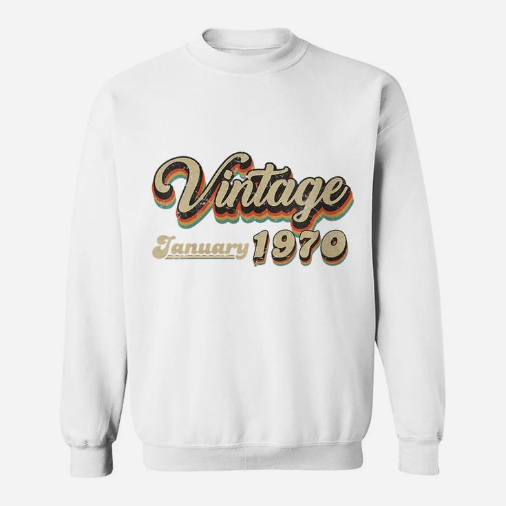 Womens 50Th Birthday Gift Vintage January 1970 Fifty Years Old Sweatshirt