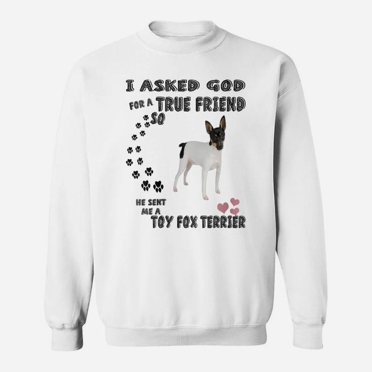 Womens American Toy Fox Terrier Quote Mom Dad Art, Cute Amertoy Dog Sweatshirt