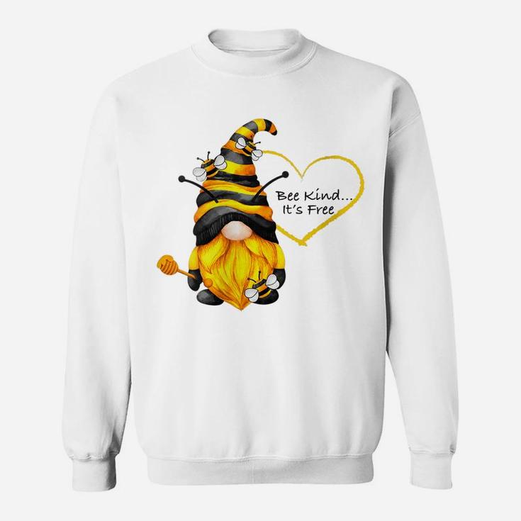 Womens Bee Kind Inspirational Gnome Sweatshirt