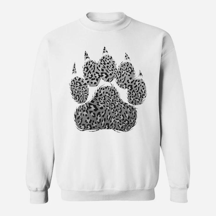 Womens Funny Leopard Print Paw | Cool Cheetah Skin Boys Girls Gift Sweatshirt