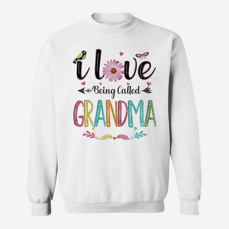 Womens I Love Being Called Grandma Daisy Flower For Mimi Nana Lover Sweatshirt