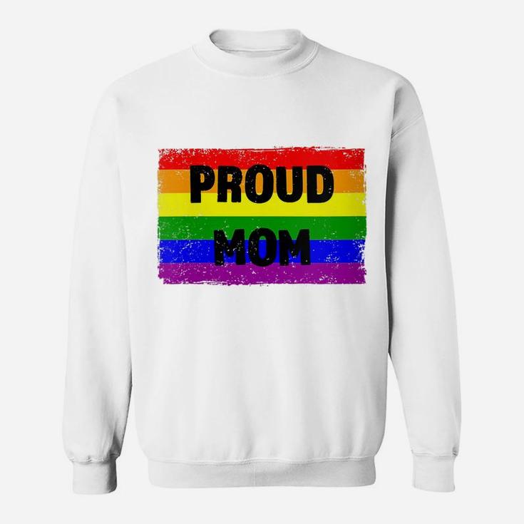 Womens Lgbtq Gay Pride Rainbow Support Ally Proud Mom Family Sweatshirt