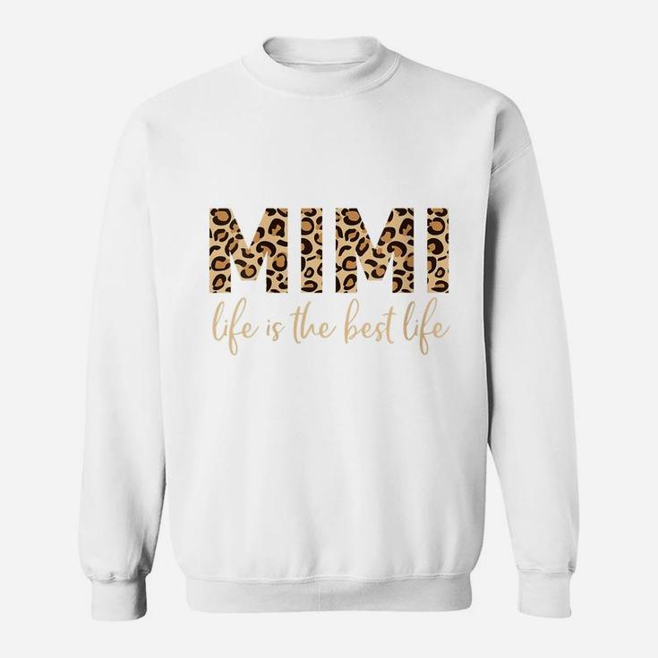 Womens Mimi Life Shirt For Grandma Mothers Day Gift Leopard Funny Sweatshirt