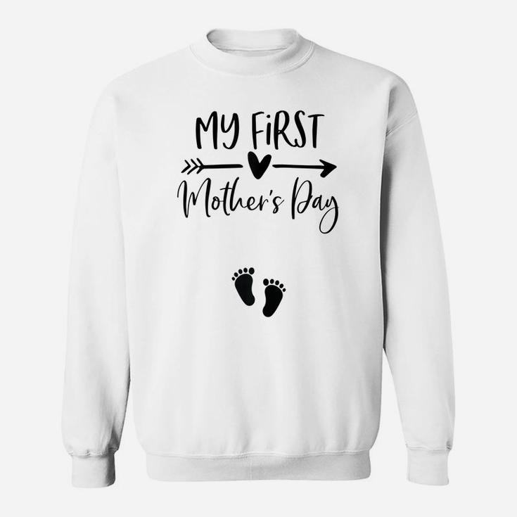 Womens My First Mothers Day Pregnancy Announcement Shirt Mom To Be Sweatshirt