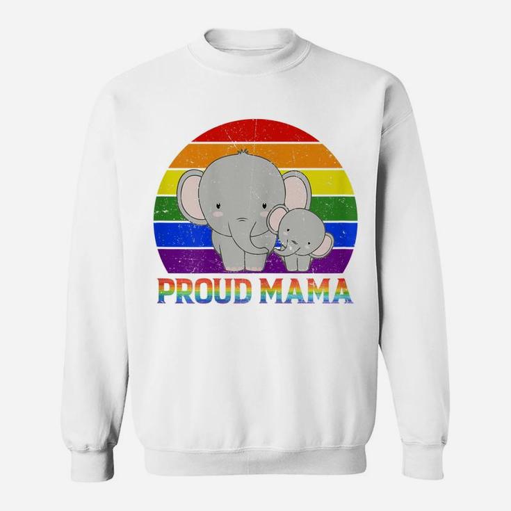 Womens Proud Mama Elephant Proud Mom Lgbt Gay Pride Tshirt Gifts Sweatshirt