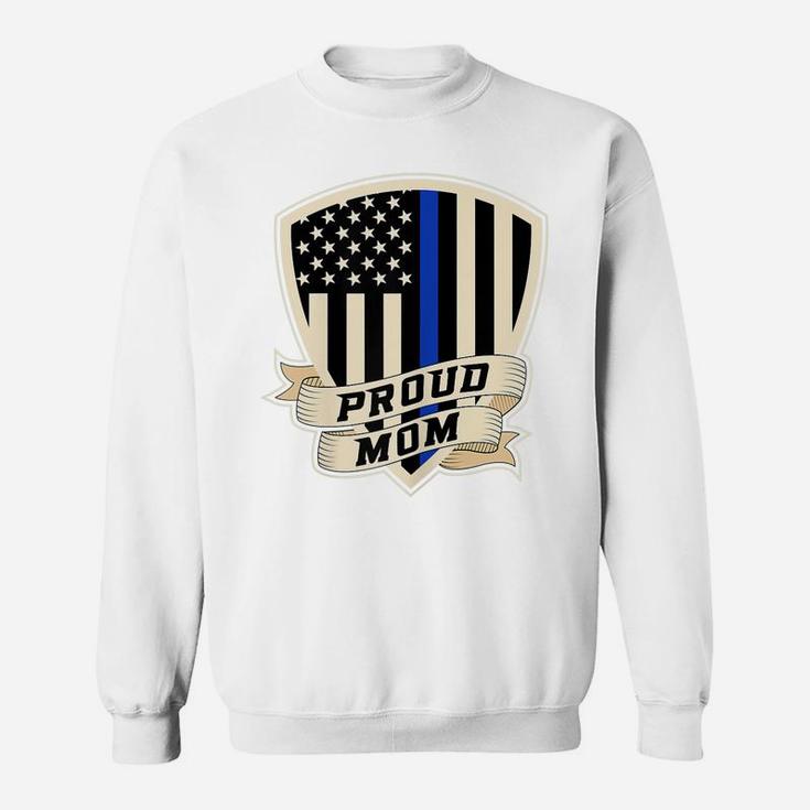 Womens Proud Police Mom For Supporter Women Thin Blue Line Sweatshirt