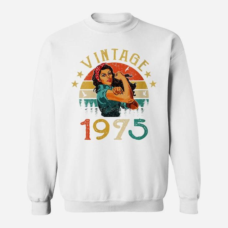 Womens Retro Vintage 1975 Made In 1975 46 Years Old 46Th Birthday Sweatshirt