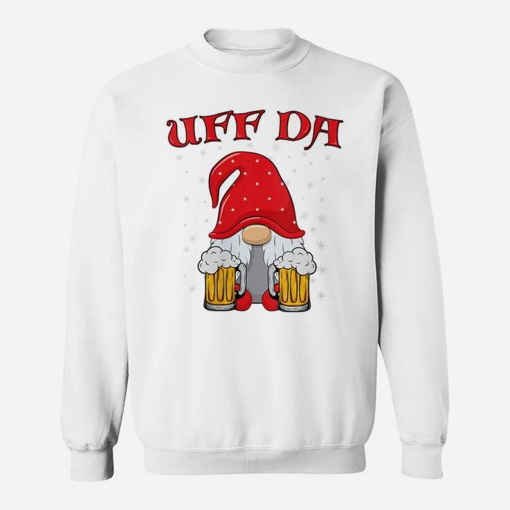 Womens Uff Da Scandinavian Norwegian Drunken Gnome Beer Sweatshirt