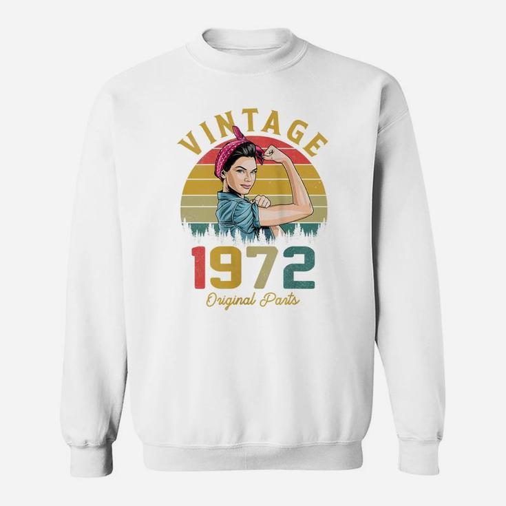 Womens Vintage 1972 Made In 1972 49Th Birthday 49 Years Old Gift Sweatshirt