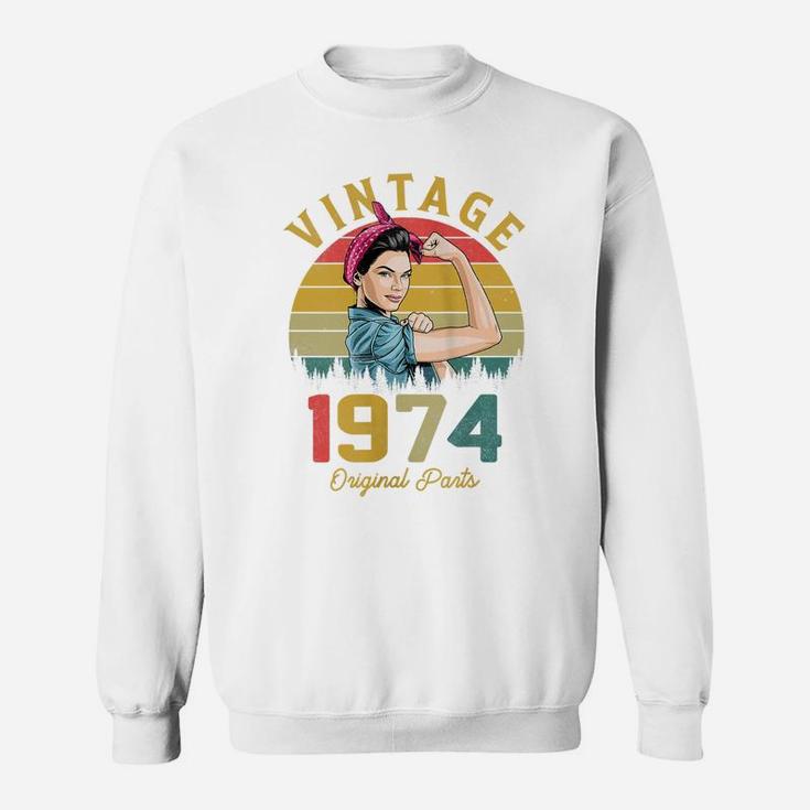 Womens Vintage 1974 Made In 1974 47Th Birthday 47 Years Old Gift Sweatshirt