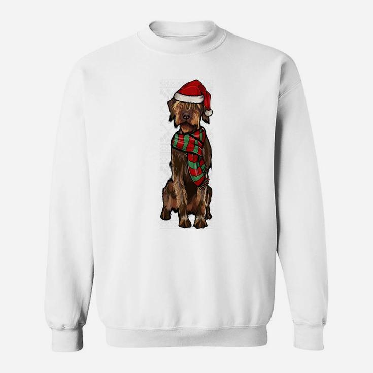Xmas Wirehaired Pointing Griffon Santa Claus Ugly Christmas Sweatshirt Sweatshirt
