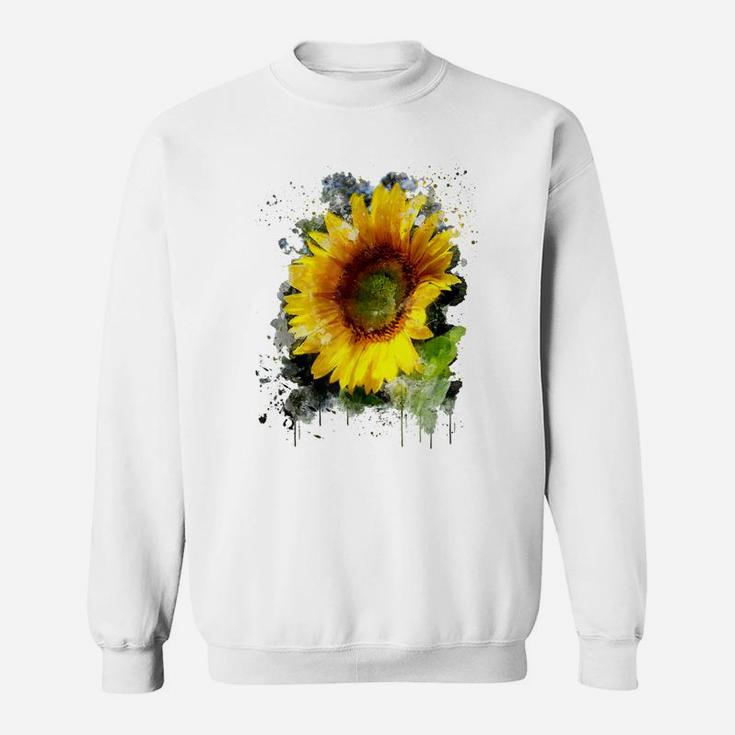 Yellow Watercolor Sunflower Summer Flower Sweatshirt