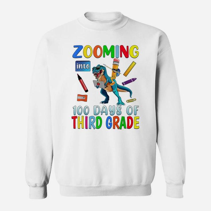 Zooming Into 100 Days Of Third Grade Virtual School Boys Kid Sweatshirt