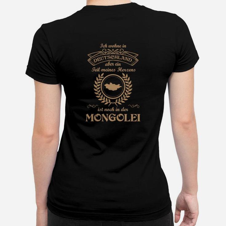 Deutschland Mongolei Spruch Schwarzes Frauen Tshirt, Humorvolles Design