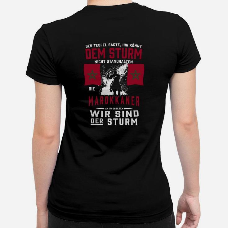 Marokkaner Stolz Frauen Tshirt mit Wir sind der Sturm Design