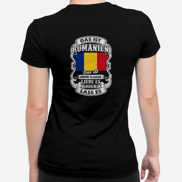 Rumänien-Patrioten Frauen Tshirt Schwarz, Landesflagge & Stolz Spruch