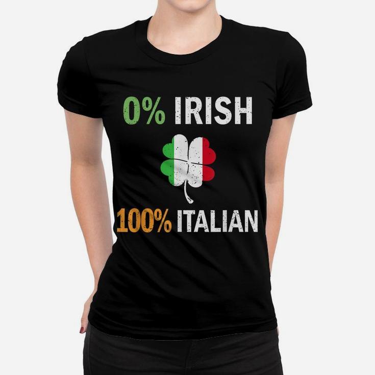 0 Irish 100 Italian Italy Flag Shamrock VintageShirt Women T-shirt