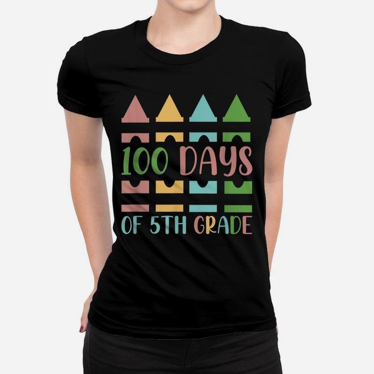 100 Days Of 5Th Grade School Kids Happy 100 Days Of School Women T-shirt