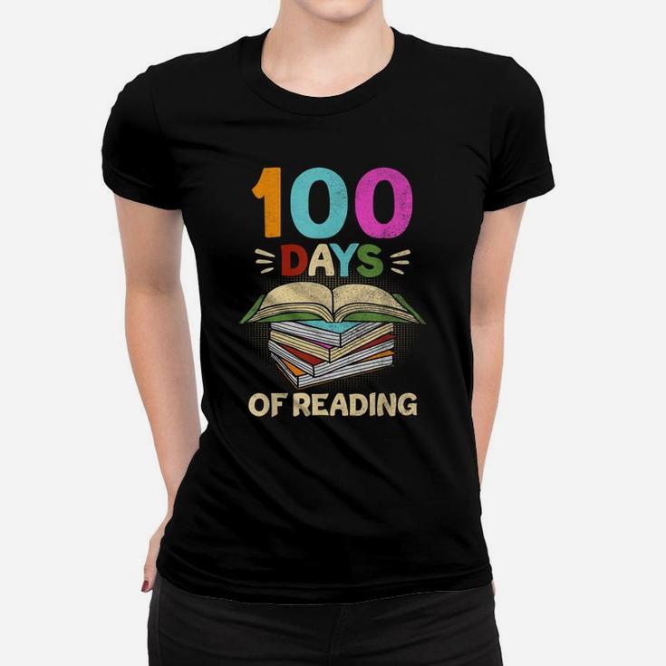 100 Days Of School Reading English Teacher Books Stack Women T-shirt