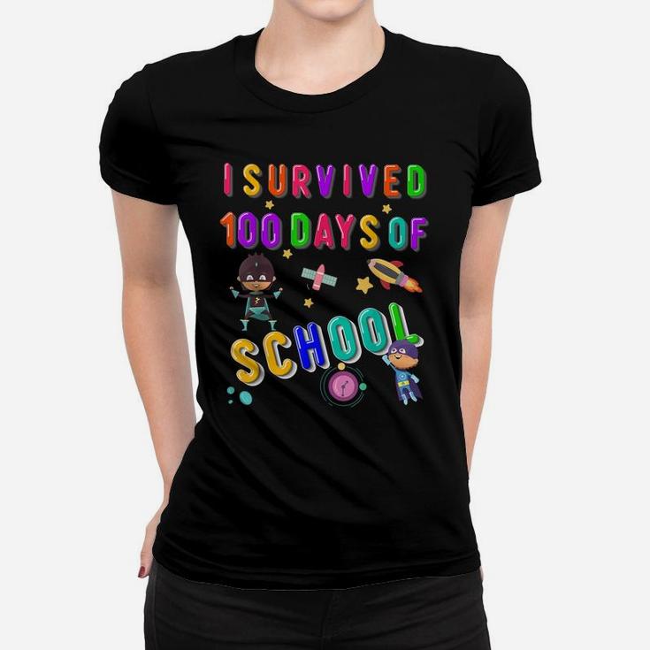 100 Days Of School Superhero Outfit Boy Kindergarten Gift Women T-shirt