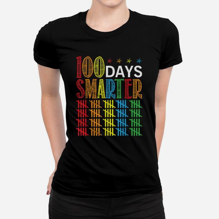 100 Days Smarter Happy 100th Day Of School Student Teacher Women T-shirt