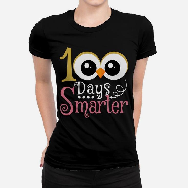 100 Days Smarter Owl Kids Girls Teachers 100Th Day Of School Sweatshirt Women T-shirt