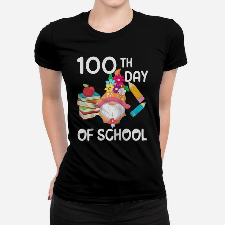 100Th Day Of School For Girls Funny Gnome School Supplies Raglan Baseball Tee Women T-shirt