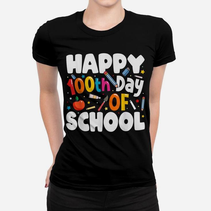 100Th Day Of School Shirt For Teachers Kids Happy 100 Days Women T-shirt