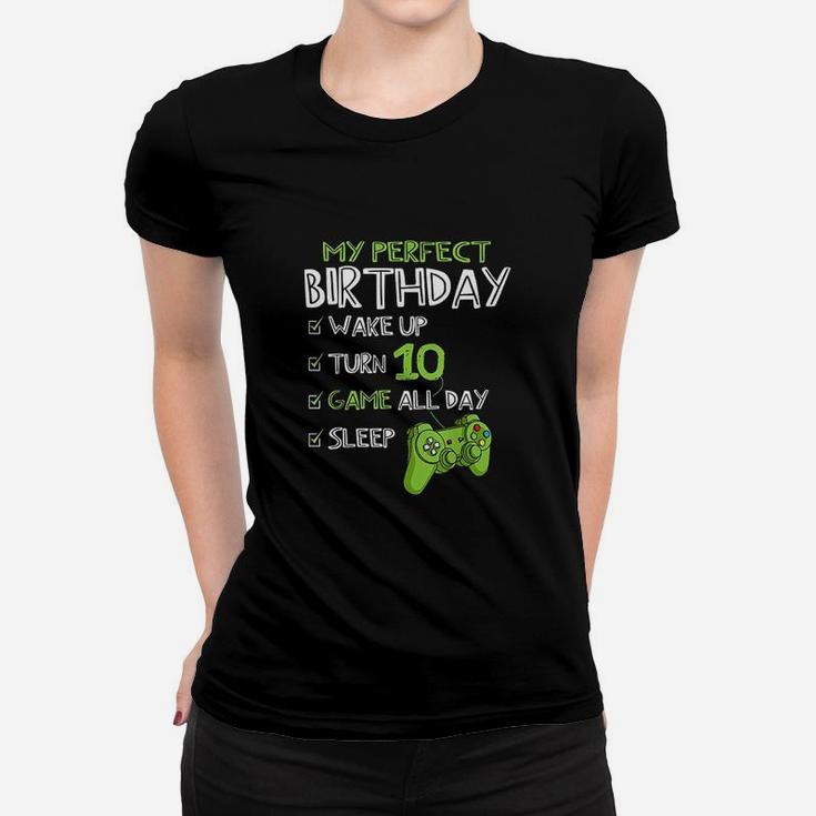 10Th Birthday Gaming 10 Years Old Perfect Gamer Women T-shirt