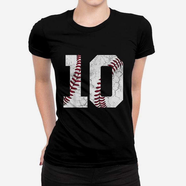 10Th Birthday Gift Baseball Boys Kids Ten Number 10 Tenth Women T-shirt