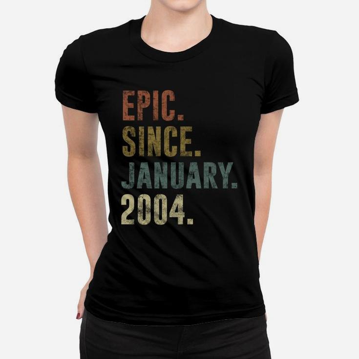 17Th Retro Birthday Gift - Vintage Epic Since January 2004 Sweatshirt Women T-shirt