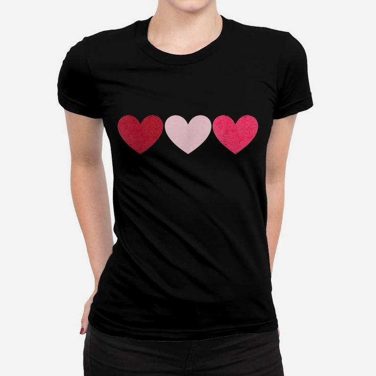 3 Hearts Cool Vintage Retro Valentines Day Gift Women Men Women T-shirt