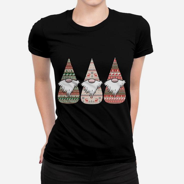 3 Nordic Gnomes Christmas Swedish Tomte Gnome Hat Women T-shirt